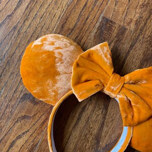 Velvet Pumpkin orange ear headband image 2