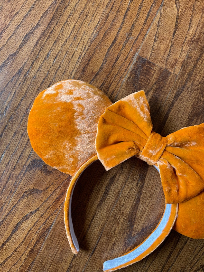 Velvet Pumpkin orange ear headband image 2