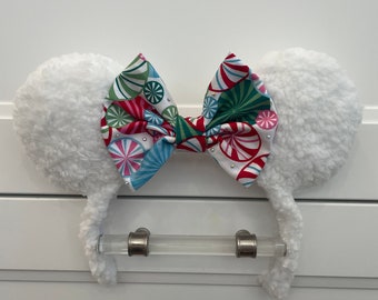 Christmas swirl Candy Sherpa ear headband