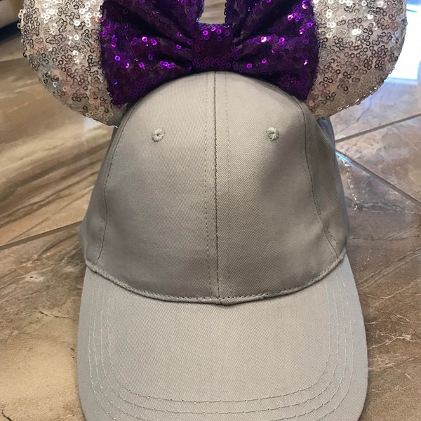 Purple Bow Ear hat