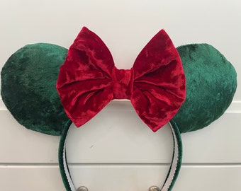 Classic Velvet Red & Green Christmas headband