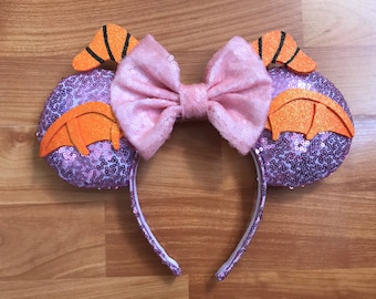 Figment the Dragon Headband Ears-New lighter Pink bow