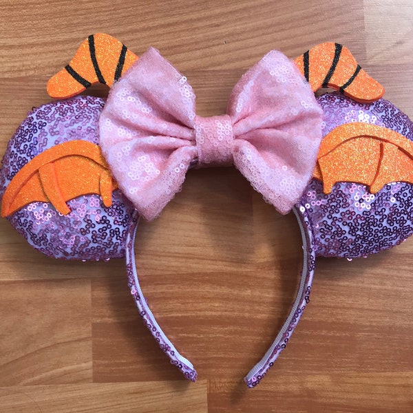 Figment the Dragon Headband Ears-New lighter Pink bow