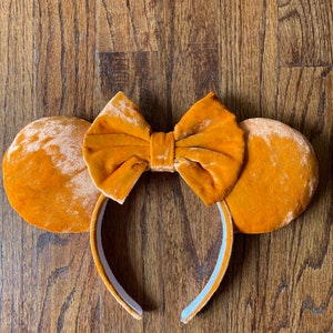 Velvet Pumpkin orange ear headband image 6