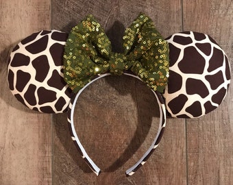 Giraffe print Headband Ears