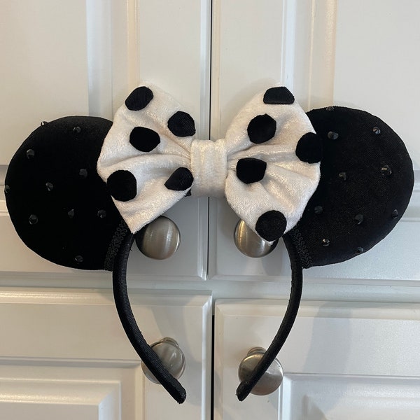 Black & White Dot Minnie Ears