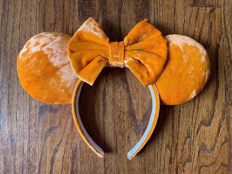 Velvet Pumpkin orange ear headband image 1