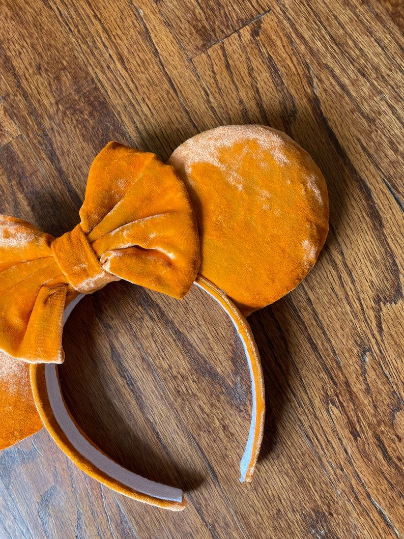 Velvet Pumpkin orange ear headband image 3