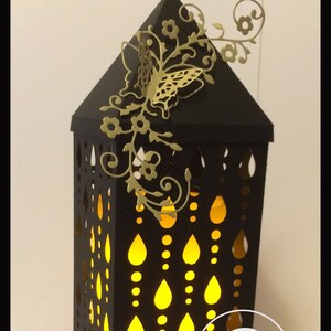 Lamp Lantern Luminaire Nightlight cutting file in SVG and Studio - Raindrops- download file