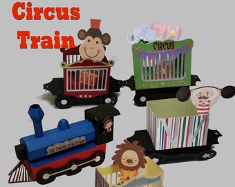 Цирковой паровоз и 4 вагона 3d модель найти файл с экстрами см. описание