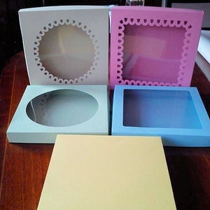 Grote kaart geschenkuitnodigingsdoos met keuze uit 5 deksels voorgedimensioneerd tot 8x8x1 - kan kleiner worden geschaald