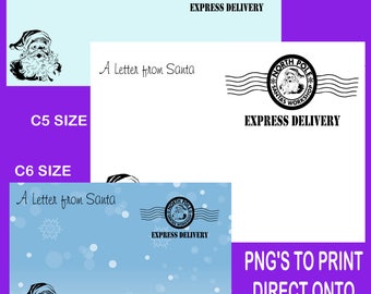 santa envelope etsy