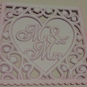 Heart Swirls Wedding Collection  - Mr & Mrs Wedding card -  digital download file svg /studio