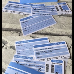 Bilhete de Embarque - Convite Carteira de Casamento - arquivo de corte digital para fazer seu próprio Sil Studio / JPEG e PDF