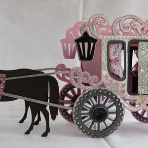 Princess Carriage and Horses SVG / Sil Studio und PDF Schneidedatei