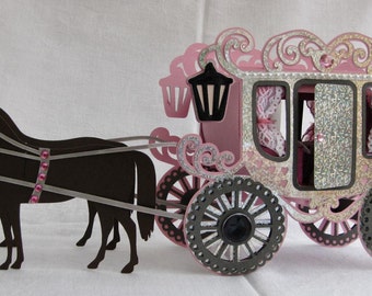 Princess Carriage and Horses   SVG / Sil Studio and PDF  cutting file