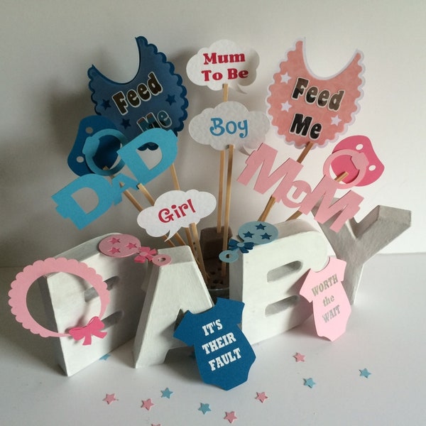 Baby Shower, Birth party photo props set A digital download svg and studio formats