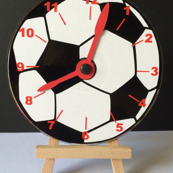 SOCCER FOOTBALL  Clock Face with gift box for CD's plates etc cutting file svg and silhouette studio.