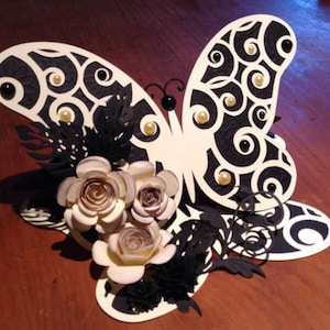 Butterfly Easel Card with a selection of 9 butterfly shaped named toppers  SVG / Studio  format cutting files (Cricut compatible)