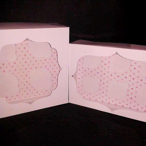 Mini Cupcake Boxes uma para 4 e outra para 6 leva bolos, muffins, pãezinhos, cupcake - arquivo de corte para download