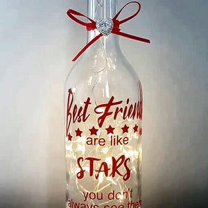 Best Friends Are Like Stars - Cutting File - SVG FCM Silhouette Weinflasche Vinyl Zitat Kommerzielle Nutzung siehe Beschreibung