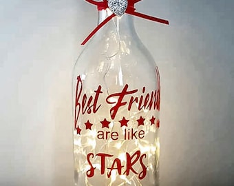 Best Friends Are Like Stars - Cutting File - SVG FCM Silhouette Wine bottle Vinyl Quote Commercial use see description