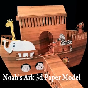 Noah's Ark 3d papercraft model SVG STUDIO en FCM digitaal snijbestand