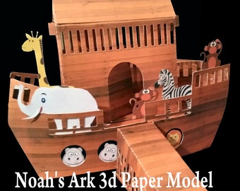 Ноев ковчег 3D модель бумажной работы SVG STUDIO и файл цифровой резки FCM