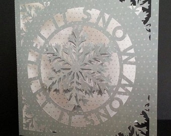 Snowflake Let It Snow Christmas Card Cutting File download