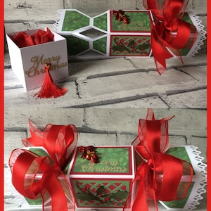 Christmas Cracker with a hidden inner box - Holly themed - Studio - SVG- FCM Scan n Cut cutting file