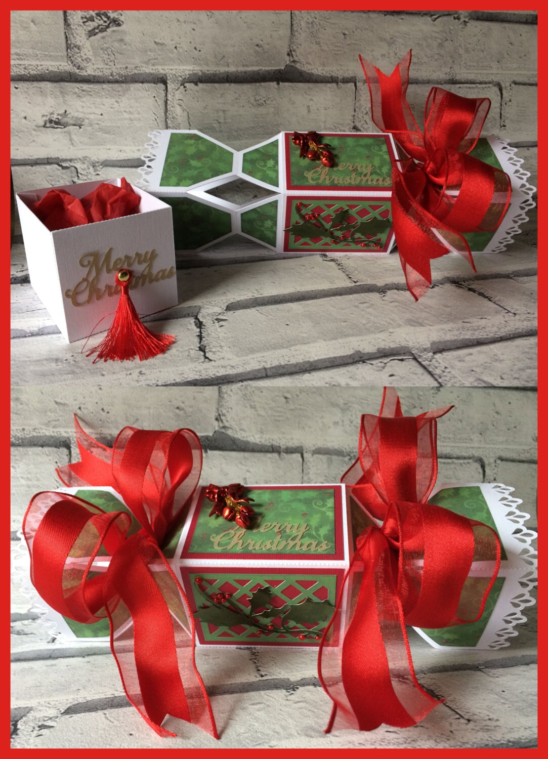 Download Christmas Cracker With A Hidden Inner Box Holly Themed Etsy