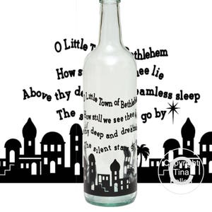 Oh kleine stad van Bethlehem Kerstmis - Cutting bestand - SVG FCM silhouet wijn fles Vinyl citeer commercieel gebruik Zie beschrijving