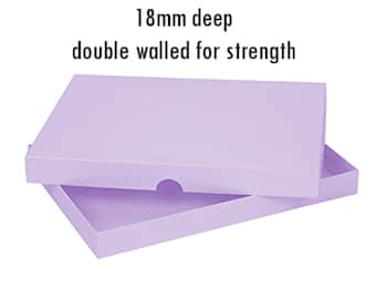 May include: A light purple box with a lid, designed to fit A5 size paper. The box is 18mm deep and has double walls for strength.  The text "DOWNLOADABLE CUTTING FILE" is printed below the box.