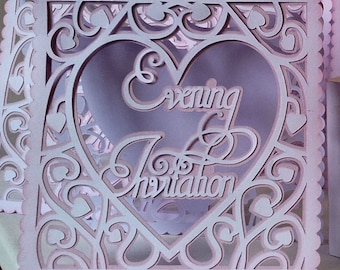 Heart Swirls Wedding Collection  - Evening Invitation -  digital download file svg /studio