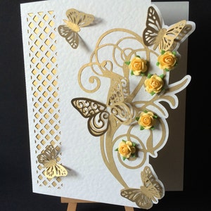 Lattice Cut Work Card with Butterfly embellishment   SVG format cutting file
