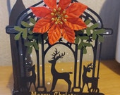 Luxury Reindeer lantern Christmas Holiday Card b - Digital cutting file download SVG-Studio and FCM