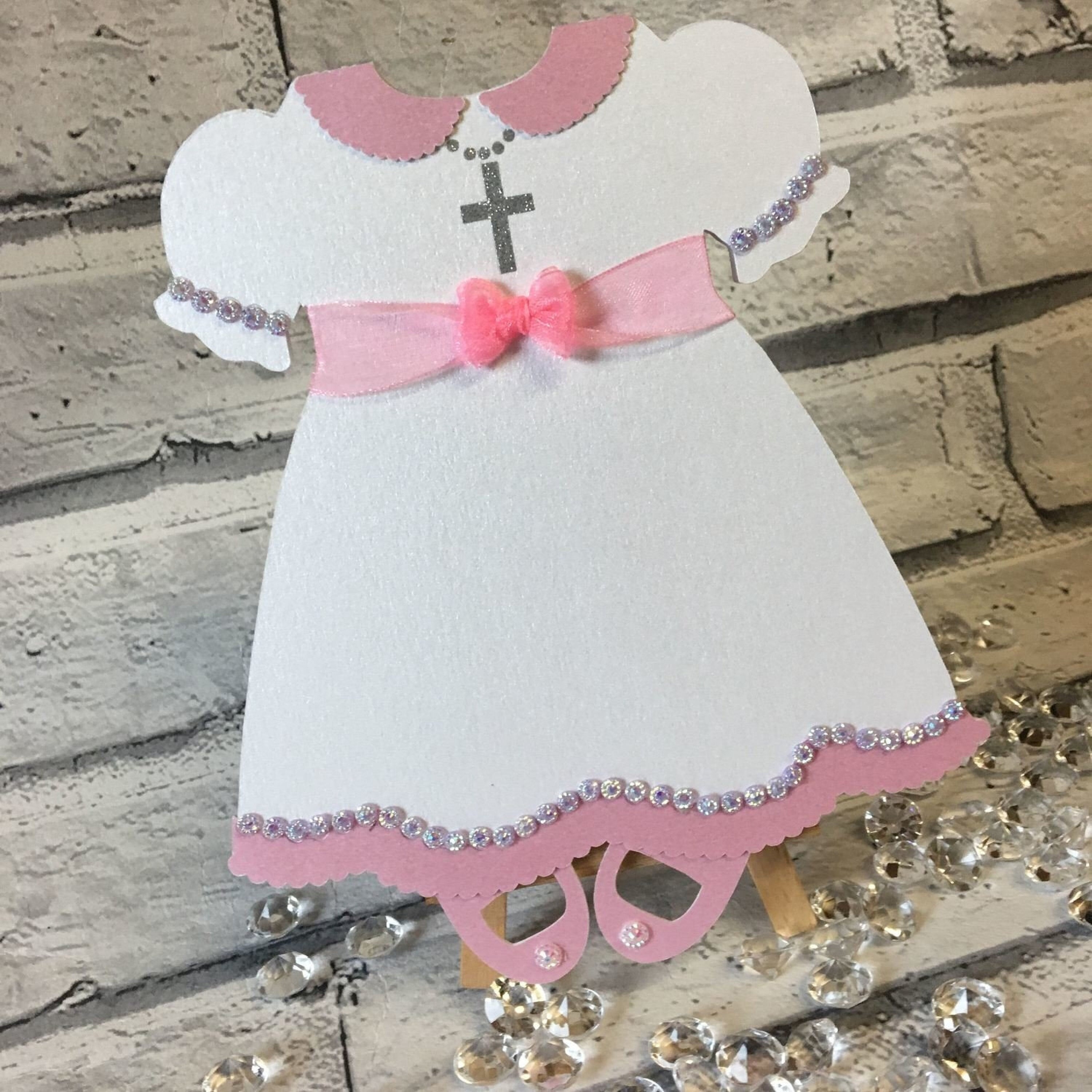dress invitation cut out Baby Dress invitation , invite, shower, birth, baptism, christening,  communion digital download svg and studio formats