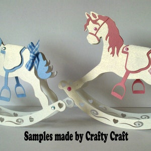 3D Schaukelpferd Karte SVG/FCM/STUDIO und pdf Schneidedatei Download