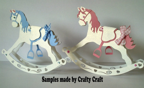 3D Rocking Horse Card SVG/FCM/STUDIO and pdf cutting file download