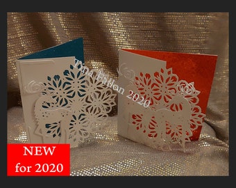 Christmas Card - Snowflake with Reindeer detail - Digital cutting file download