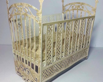 Винтажный стиль Baby Rocker Cot / Cradle / Crib 3d модель вырезание файл - цифровая загрузка файла резкость в SVG / FCM и Studio