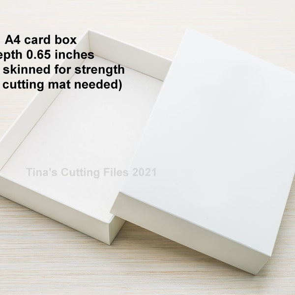 Card  Box to fit A4 cards (card size 210mm x 297mm)  Sturdy Double Skinned box   DIGITAL CUTTING FILE  svg - studio - fcm