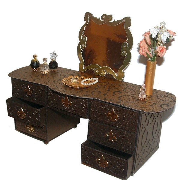 Dressing Table, Boudoir, Bureau , Writing Desk with drawers Cutting File in SVG and STUDIO download for machine cut ting