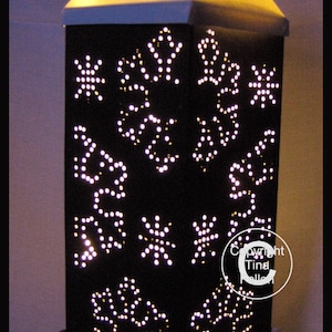 Lamp Lantern Luminaire Nightlight cutting file in SVG and Studio - Snowflakes - download file
