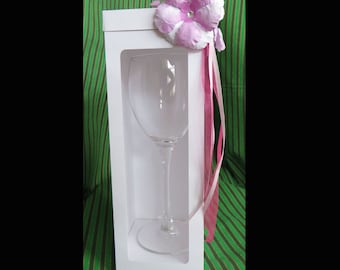 Wine glass / Champagne Flute Box SVG up to 23cm glass size - separate lid - downloadable file  please read notes