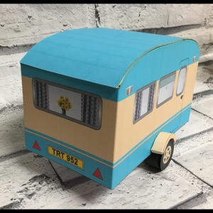 Retro Caravan Camper Model With Furnishings And Gift Box  HANDCUT Printable PDF