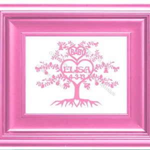 Félicitations bébé arbre découpé - Adoption de naissance, etc.  Téléchargement numérique aux formats SVG, Studio et PDF / JPEG