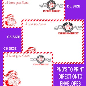 Carta de Santa Envelope imprimible set 2 leer descripción - DL /C6/C5 Png transparente y jpeg