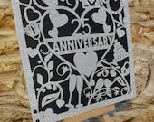 25th Silver Wedding Anniversary Card  download cutting file
