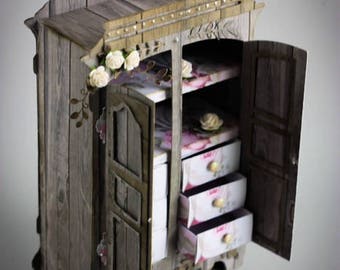 Armoire, Dresser  with drawers Cutting File in FCM SVG and STUDIO for machine cut  and pdf handcutting